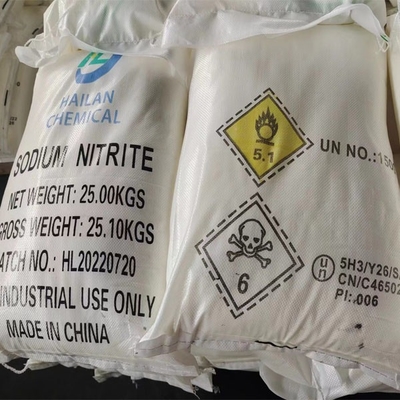 NaNO2 nitrito di sodio 25 kg / BAG Utilizzato come mordente per la tintura dei tessuti