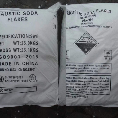 fiocchi dell'idrossido di sodio della soda caustica 2.13g/cm3 per la fabbricazione della carta 25kg/borsa