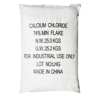 Grado industriale Cacl2 Cloruro di calcio Fiocchi bianchi 10043-54-4 74% 25 KG